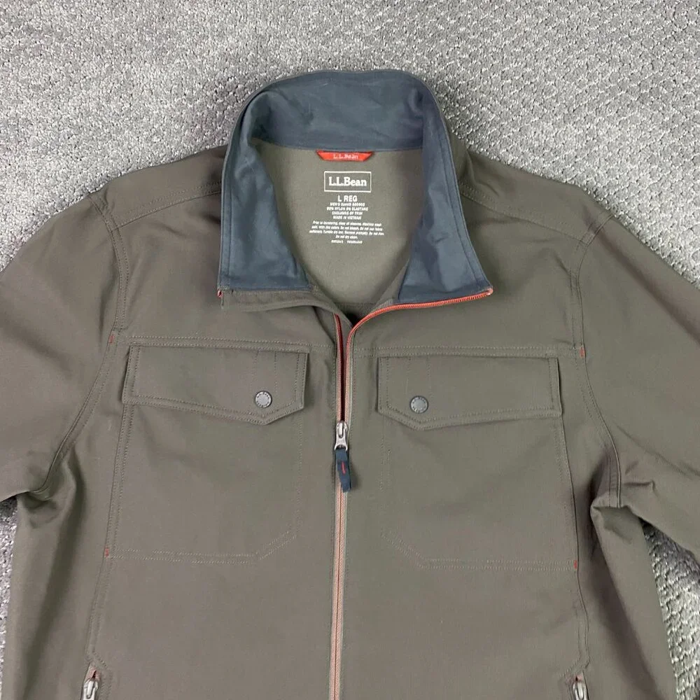 NWOT LL Bean All-Terrain Soft Shell Jacket Men's Large Brown Full Zip Stretch - Picture 5 of 13